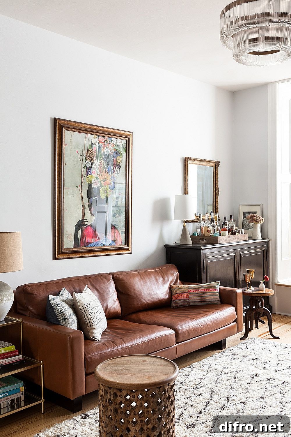 Living room with small decor pieces