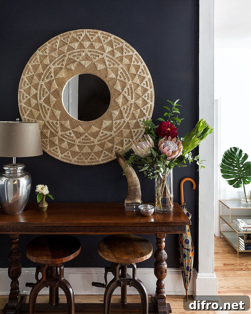 Selected vintage pieces in a modern home