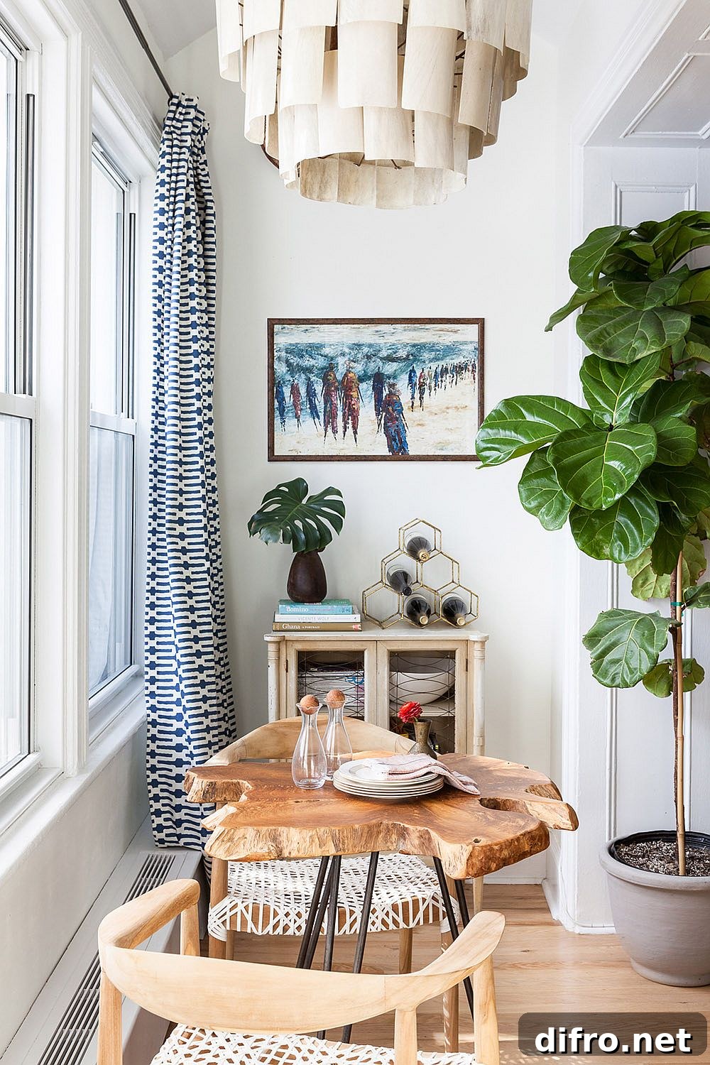 Sitting area by a large window