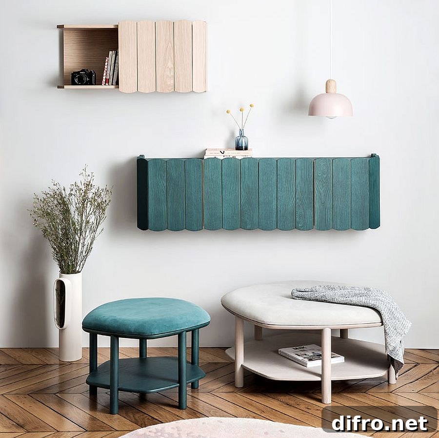 Combine César & Fanny shelves to create a focal point in the living space