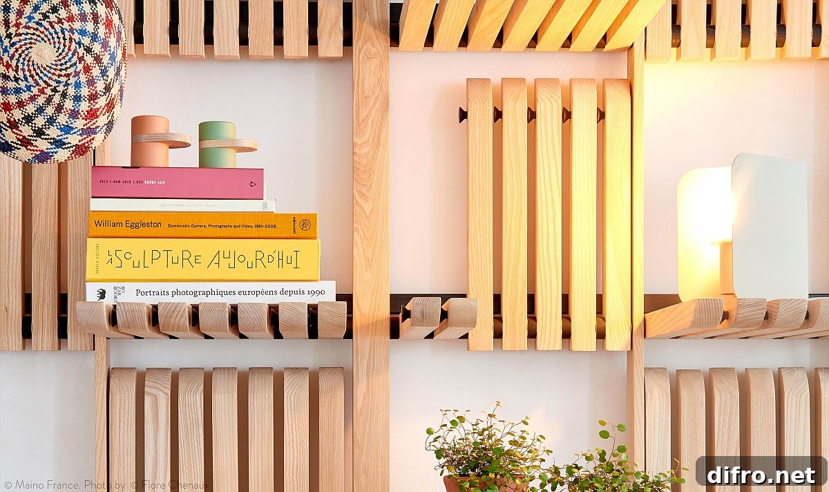 GATE modular shelving system made using wood, metal and magnets