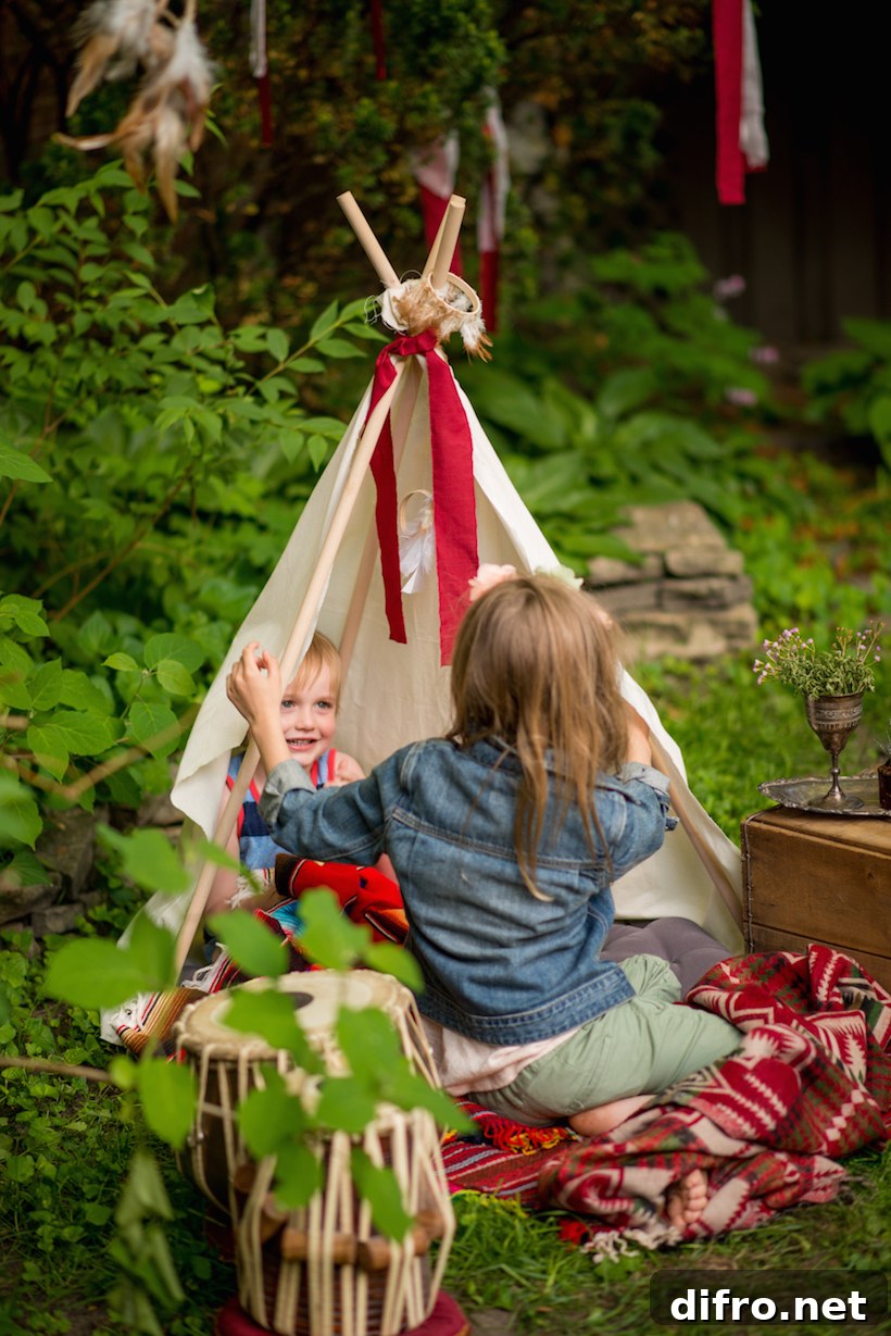 Outdoor tent at a bohemian picnic