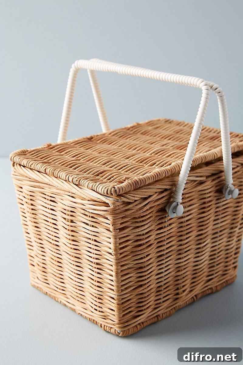 Wicker picnic basket