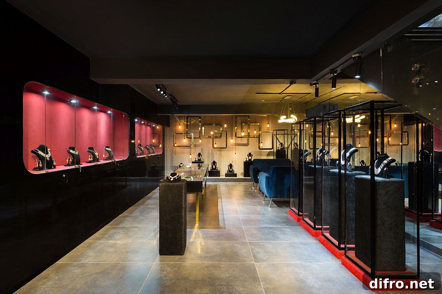 Basement level displays combine function with artistic flair