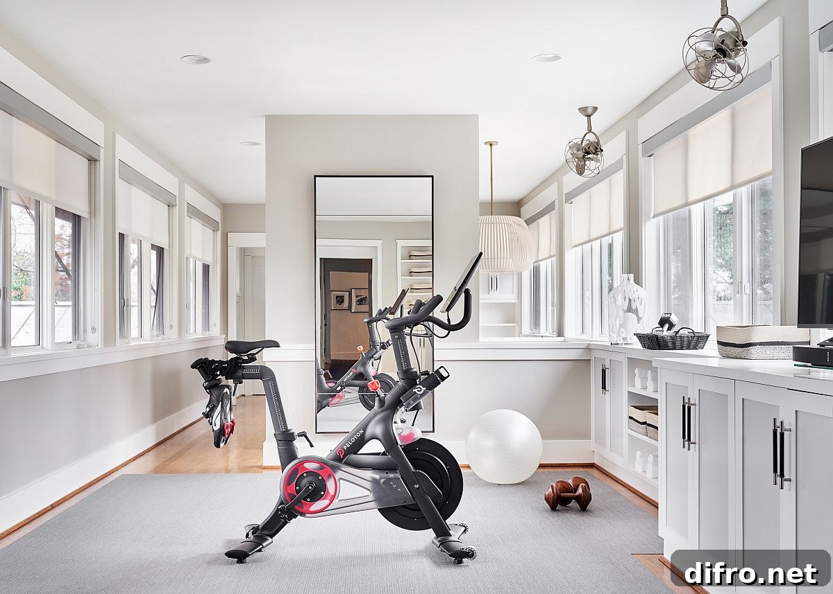 Unused area converted into a smart home workout zone