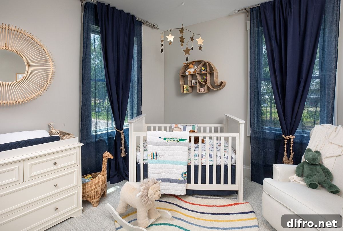 Navy blue coastal nursery
