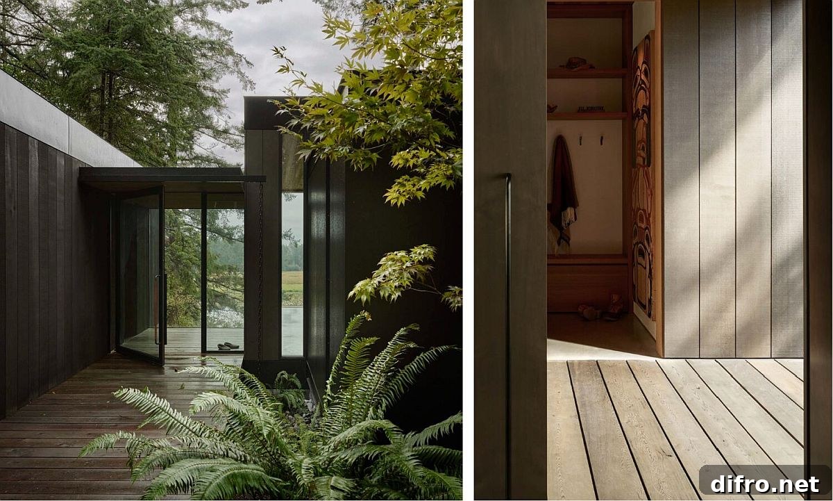Cozy wooden interior and exterior