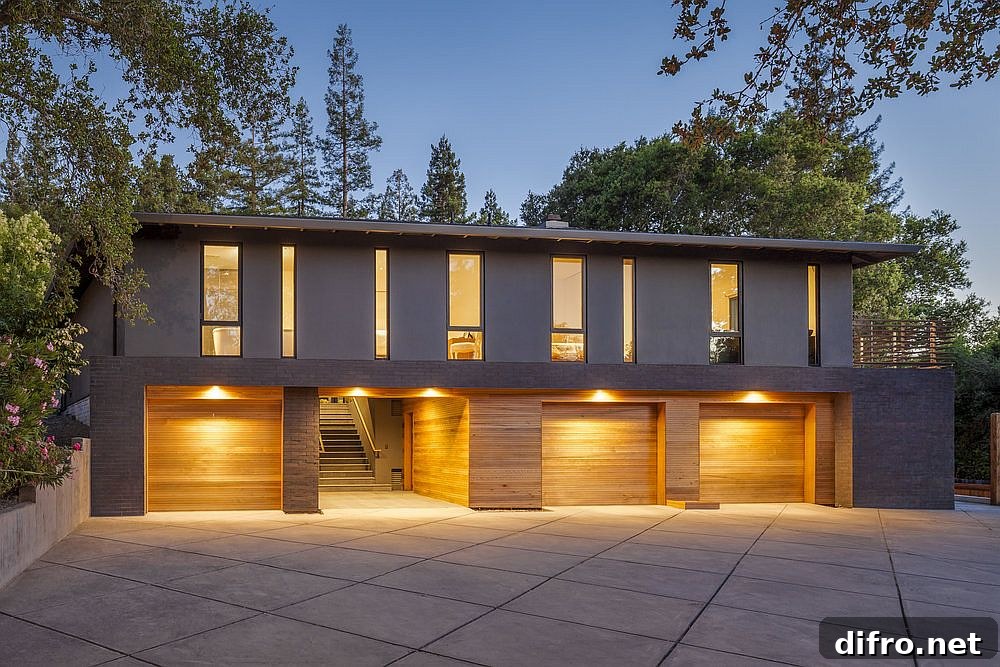Warm lighting illuminating the residence