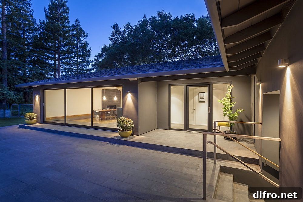 Gray exterior of the house