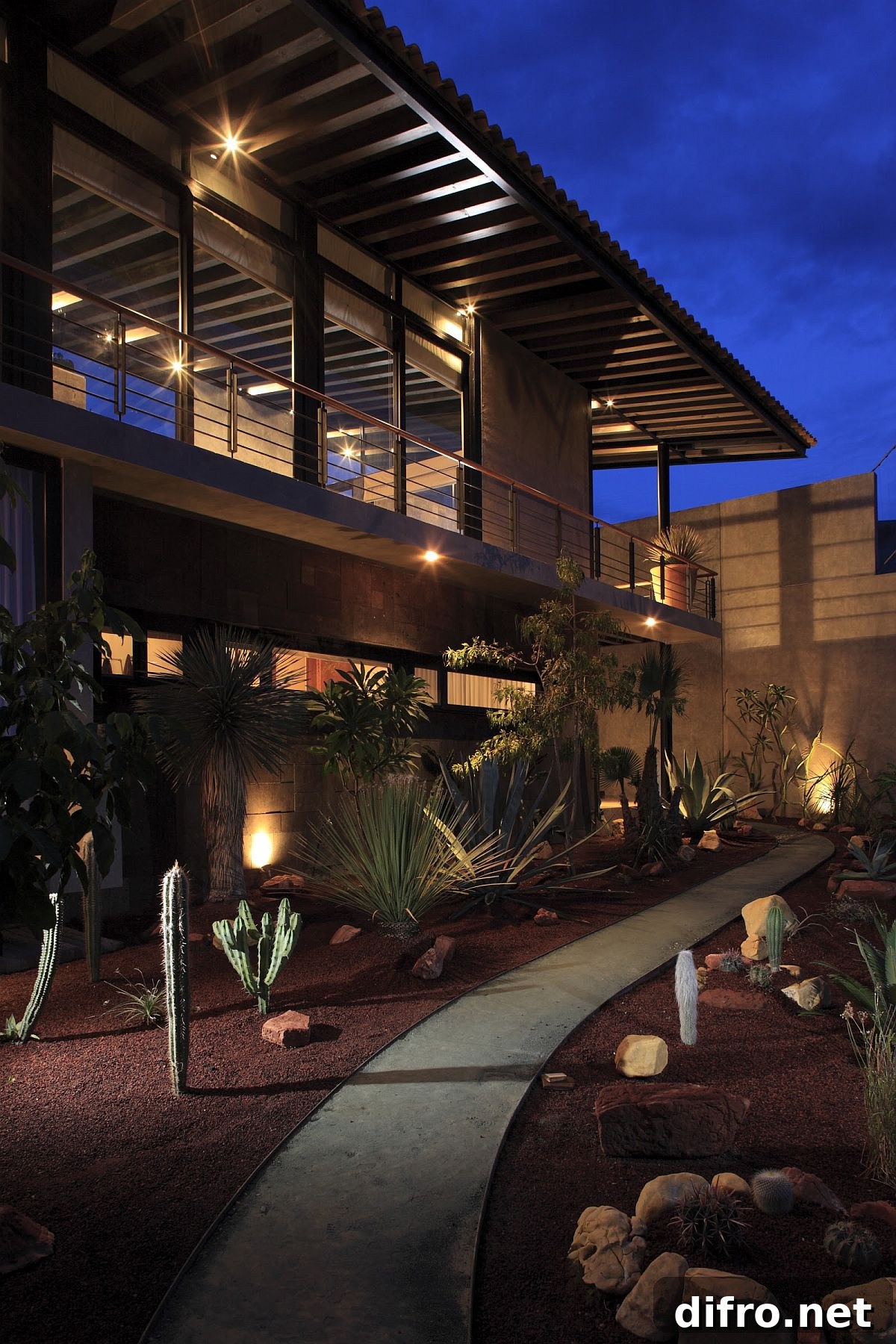 Curated garden outside showcases beauty of desert plants