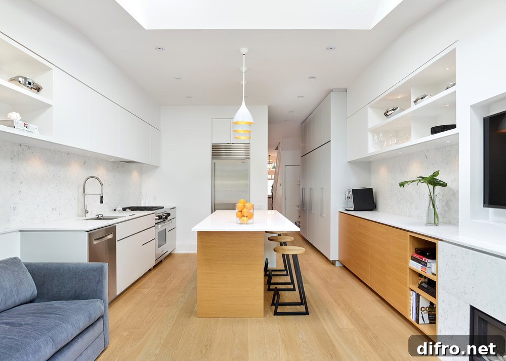 Oak, marble and polished surfaces in a renovated Toronto home