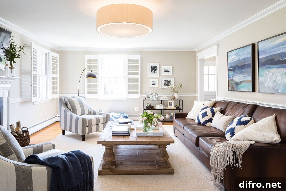 A pair of striped chairs creating visual interest in a room