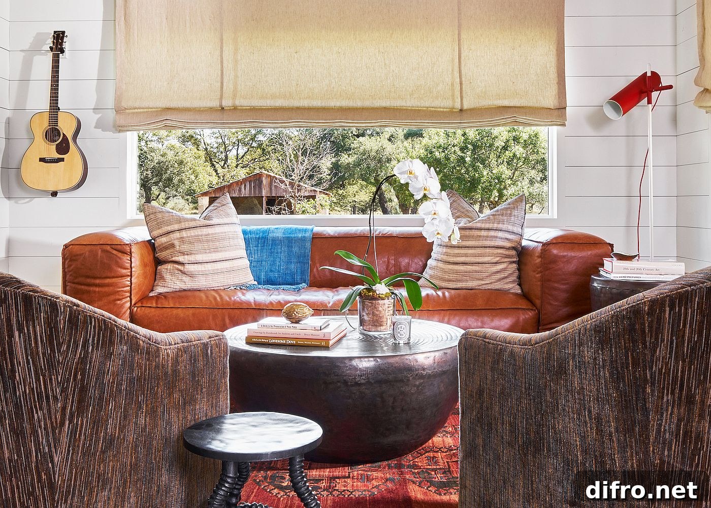 Gorgeous living room of Hill Country Retreat in Johnson City, Texas