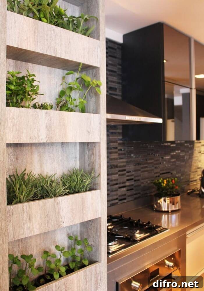 Built-in herb shelf