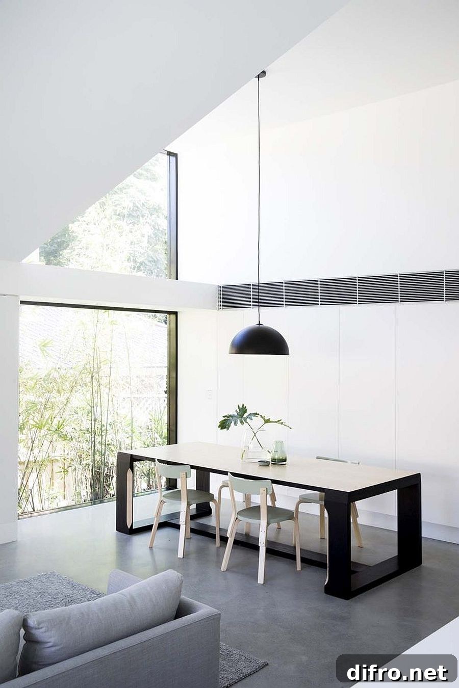 Glass walls and sliding doors bring natural light