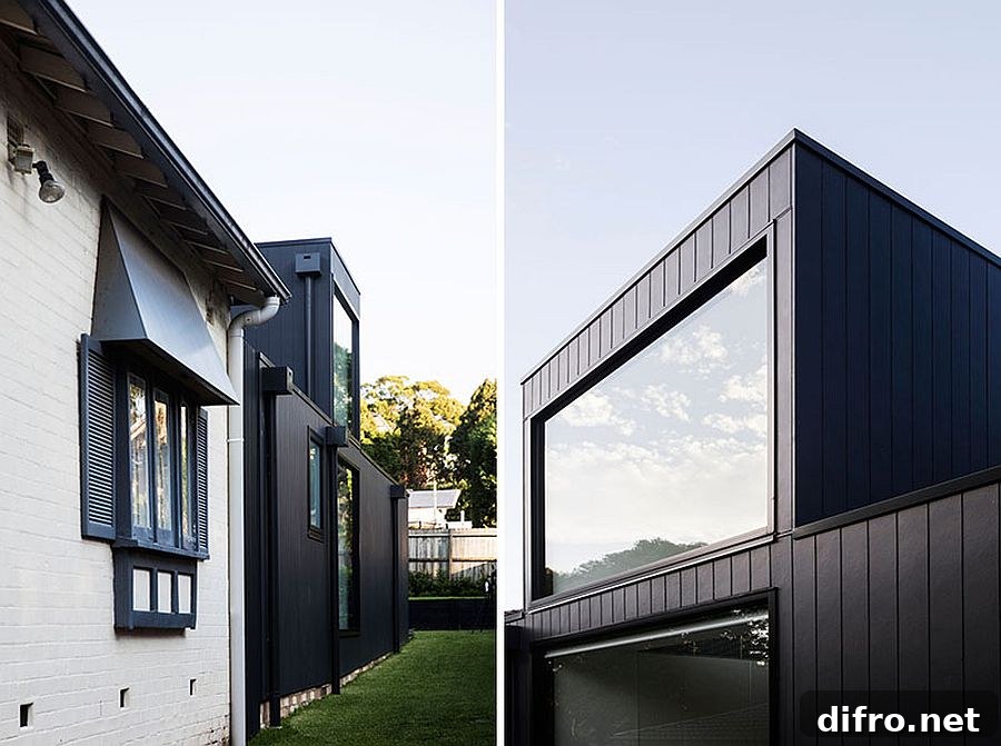 Modern extension connected to a 1930s Californian bungalow