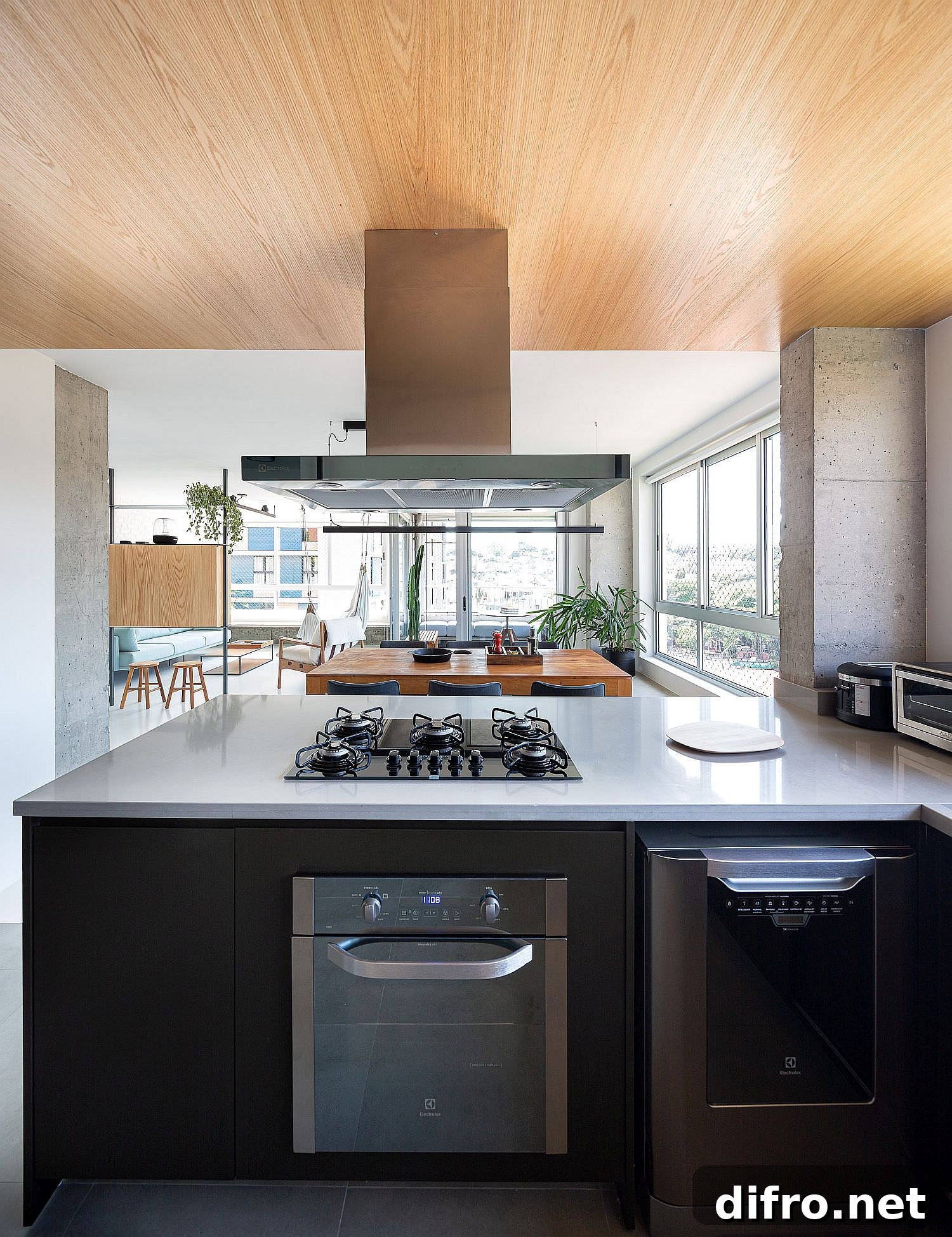 Sliding glass doors that connect the living area to the balcony