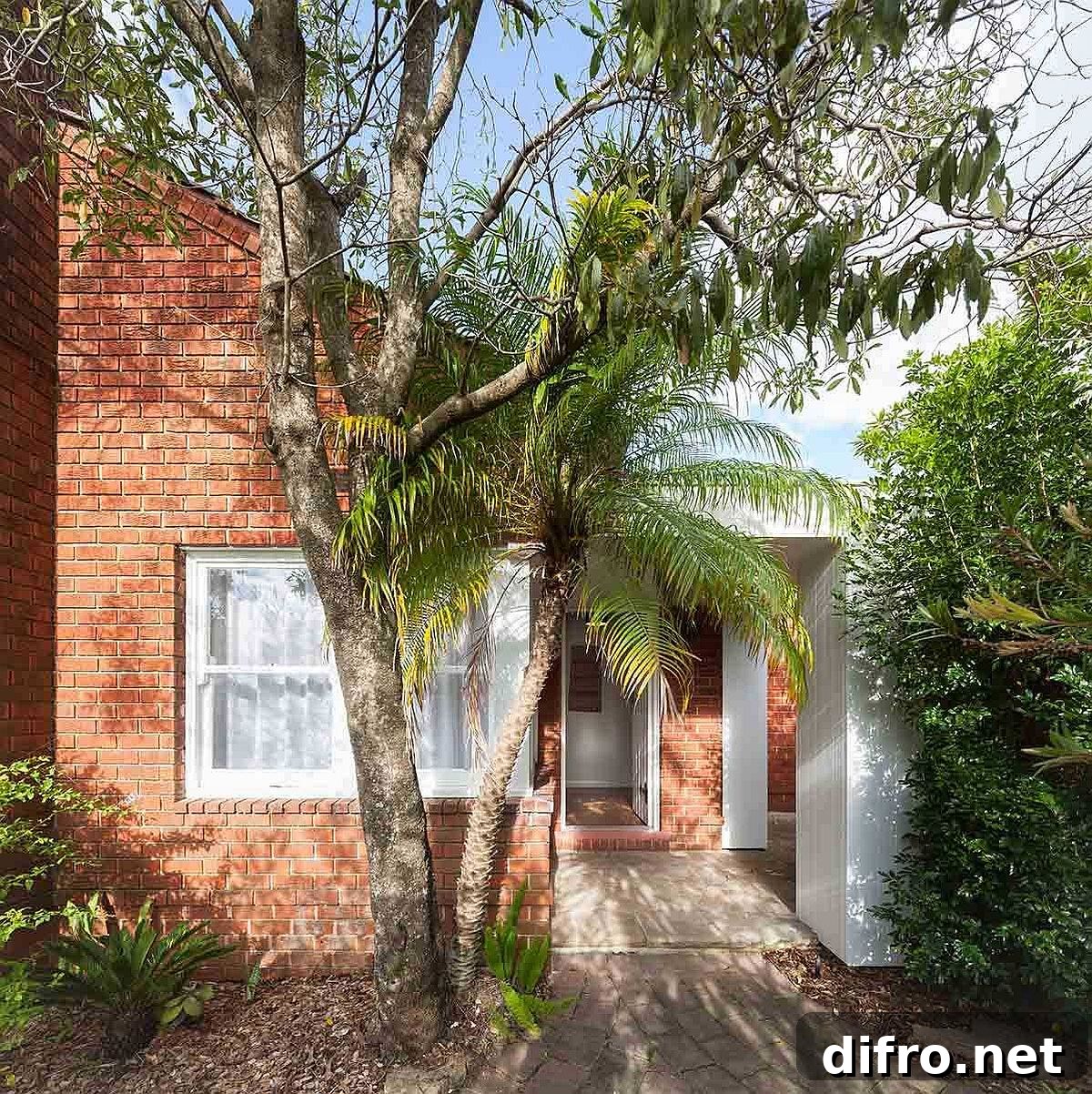 Classic street facade of the cottage home is left largely undisturbed