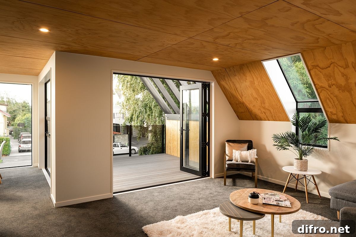Apartment interior with neutral color scheme and uncomplicated floor plan