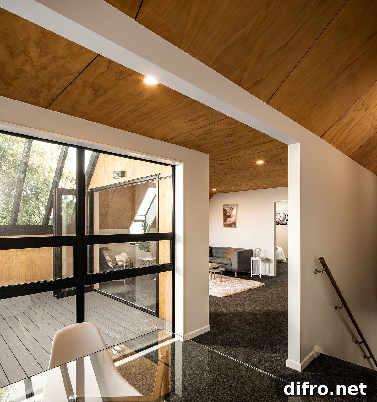 Modest interior of the upper-level apartment