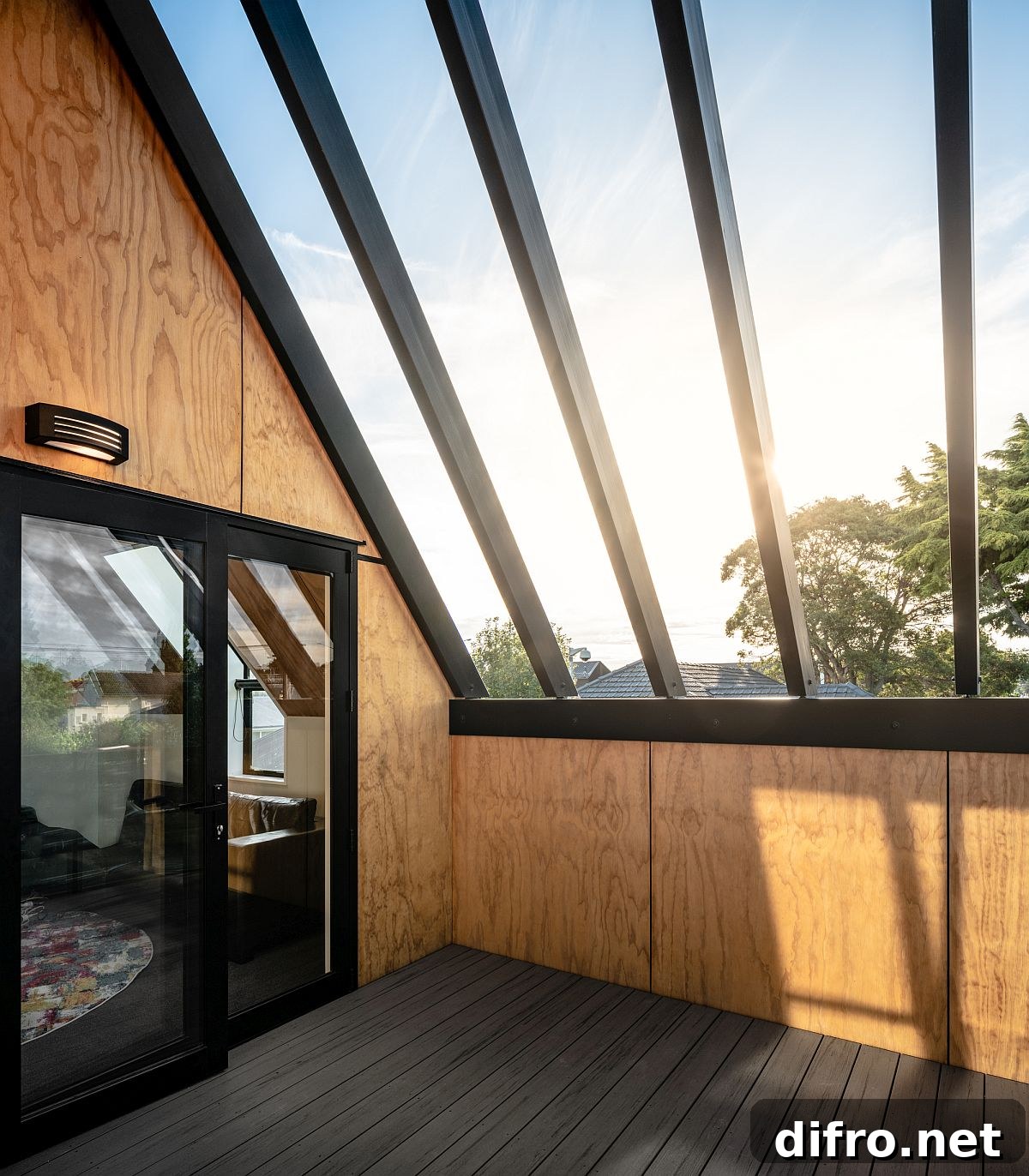 Sheltered deck with ample natural light