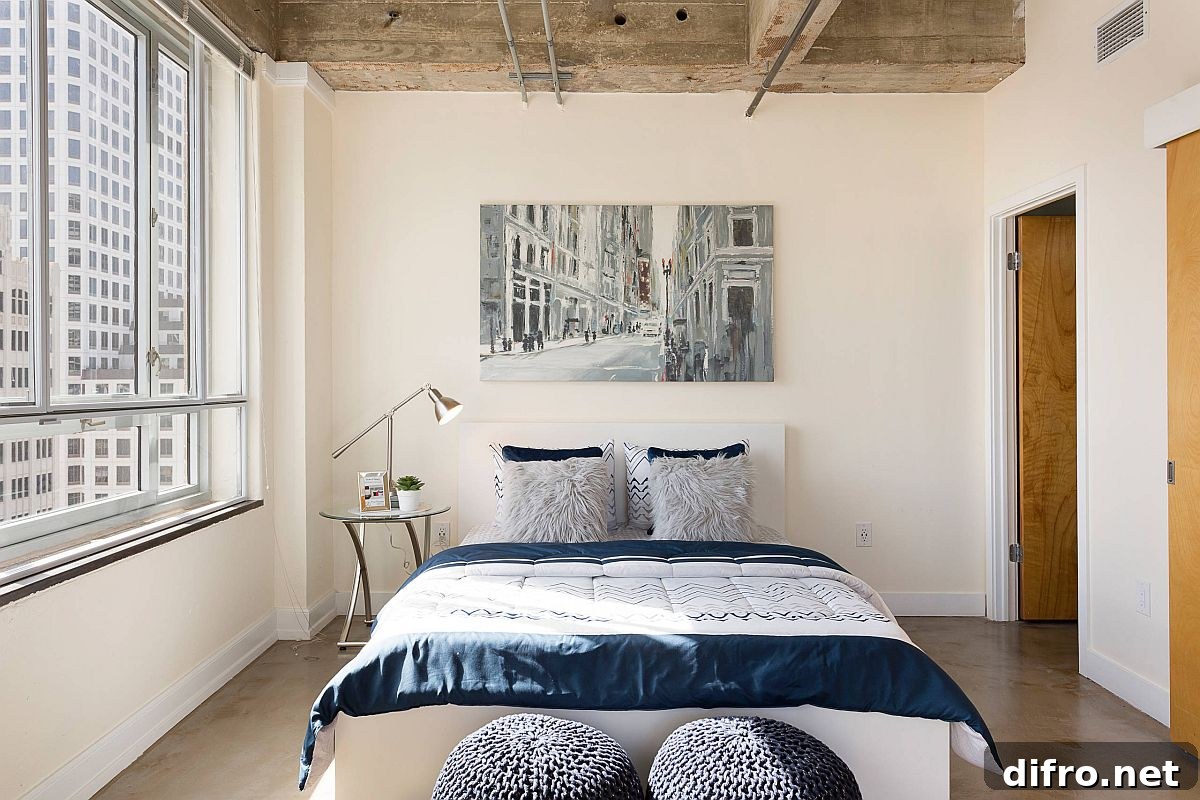 Bedroom leaning toward modern design