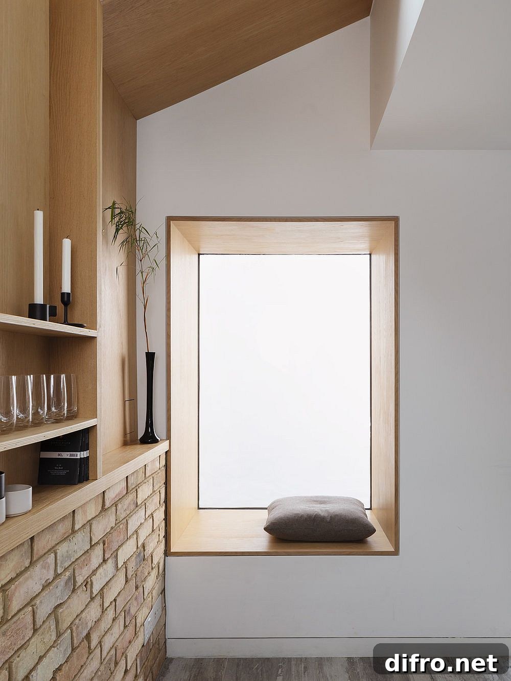 Wooden window seat