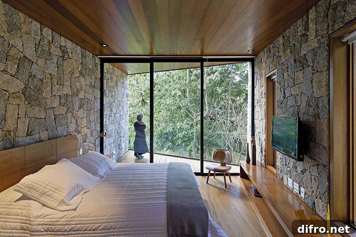 Bedroom with views of the landscape