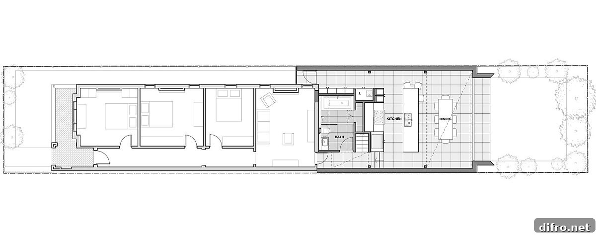 Floor plan of revamped modern home in Sydney suburbs