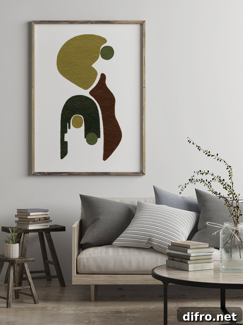 Cozy minimalist room with Nordic poster
