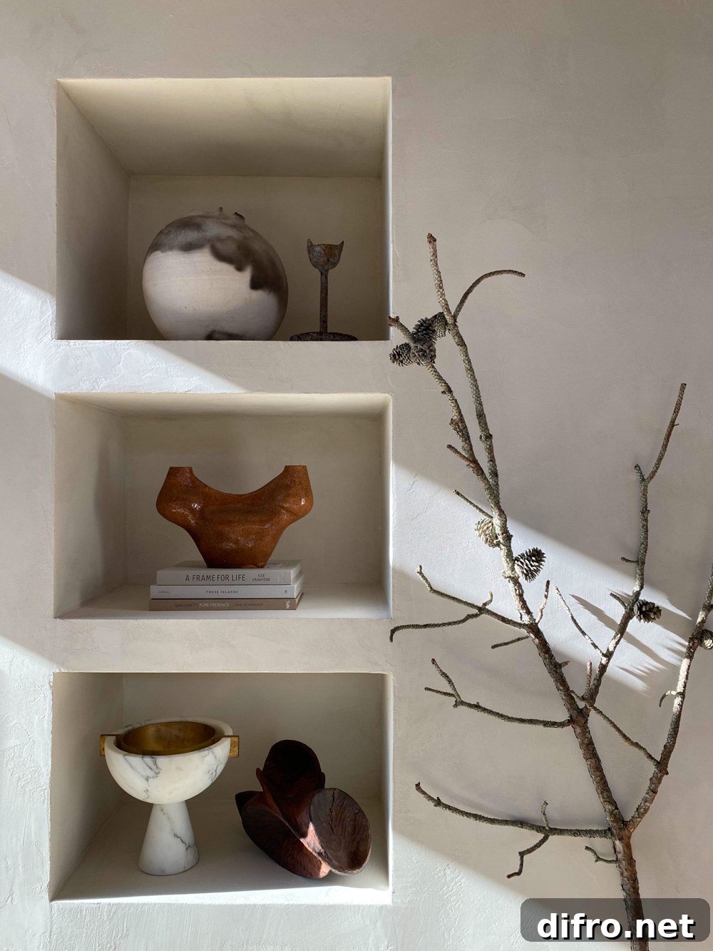 Interior with foraged branches