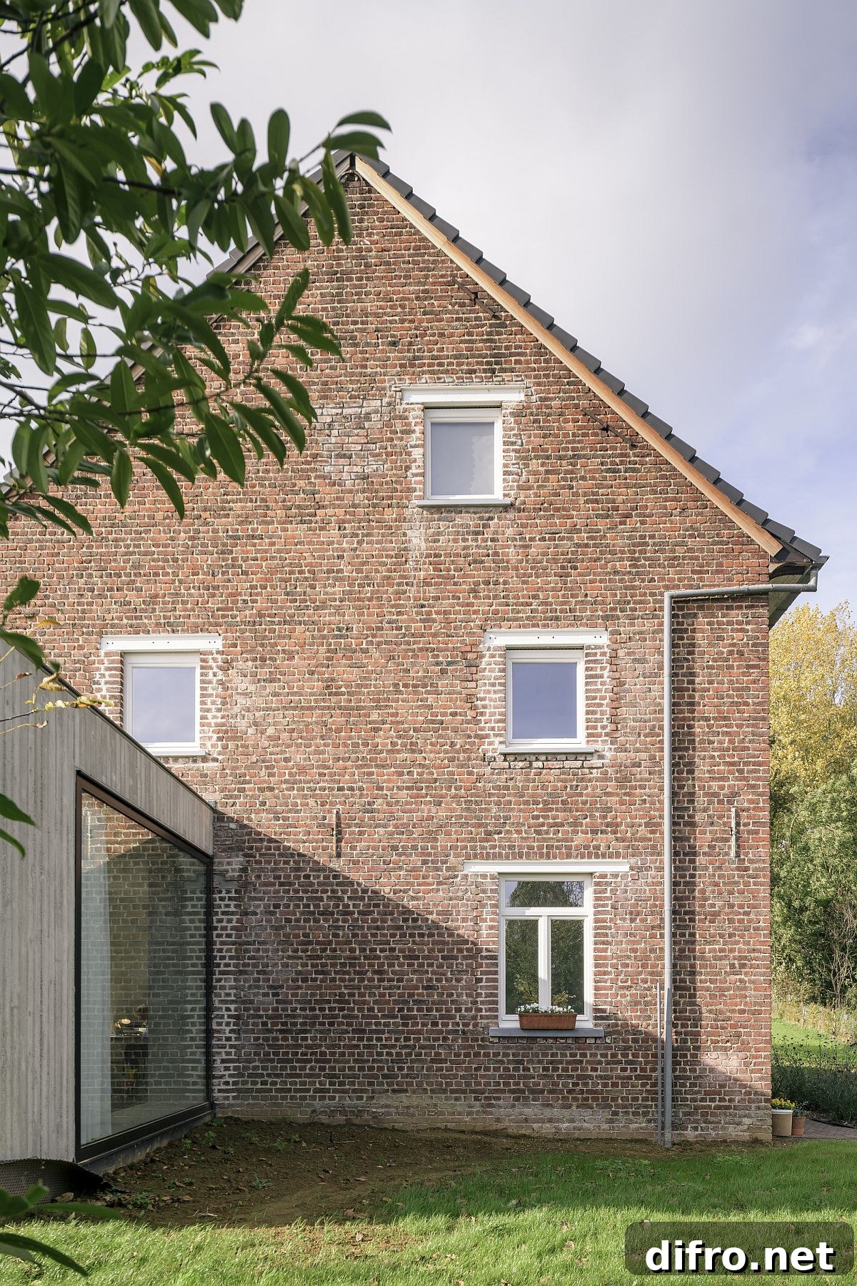Lovely brick walls of the house are preserved to enhance it timeless appeal