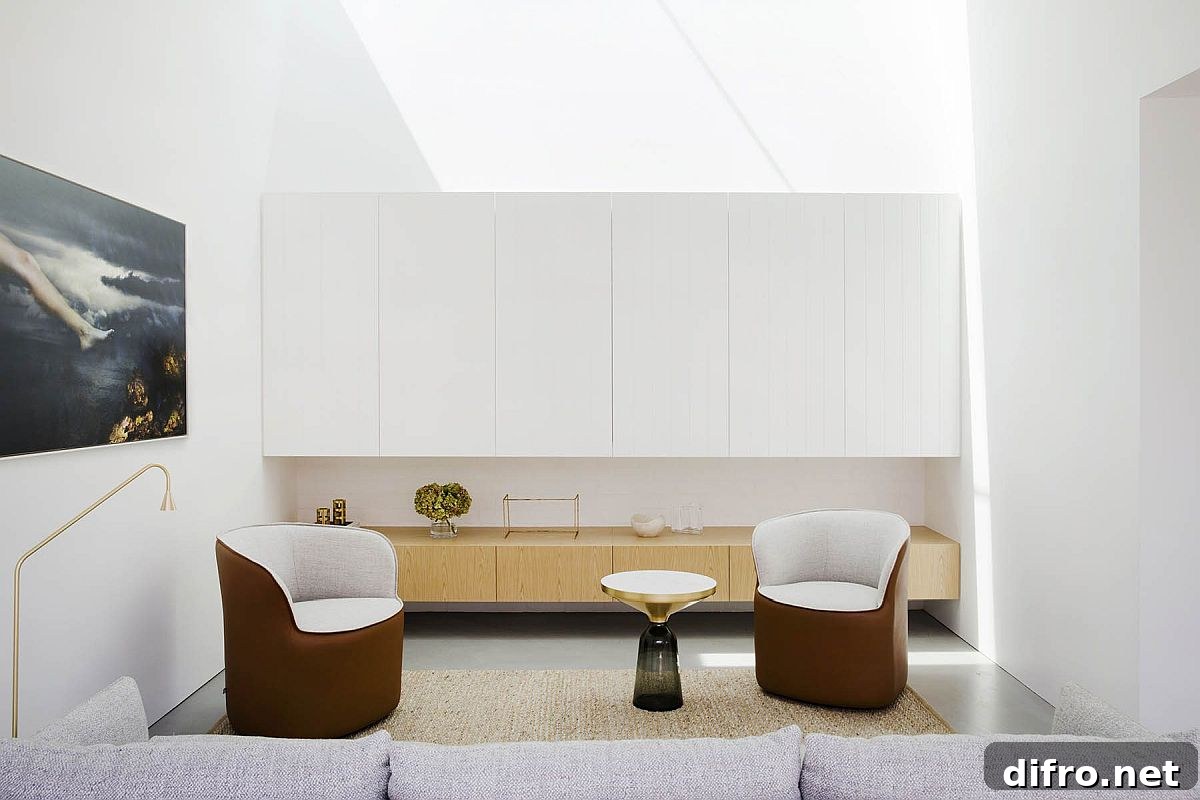 Light-filled living area feels fresh and contemporary