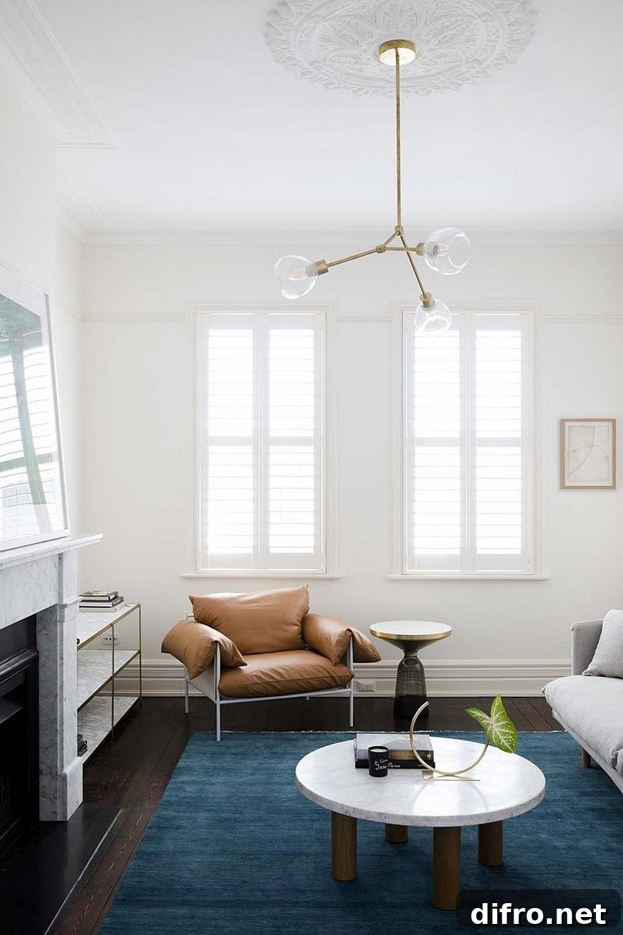 Interior spaces in the original house updated with modern touches