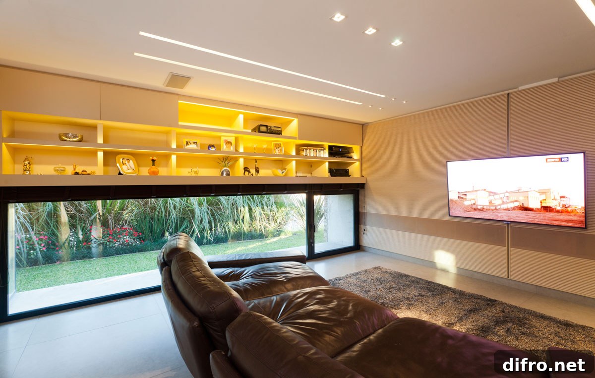 Custom TV room with tech-savvy design and good acoustics