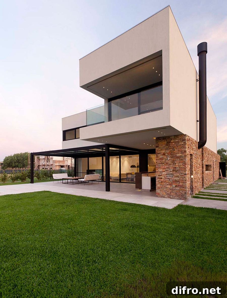 Pergola extends the social zone outside even while offering ample shade to guests