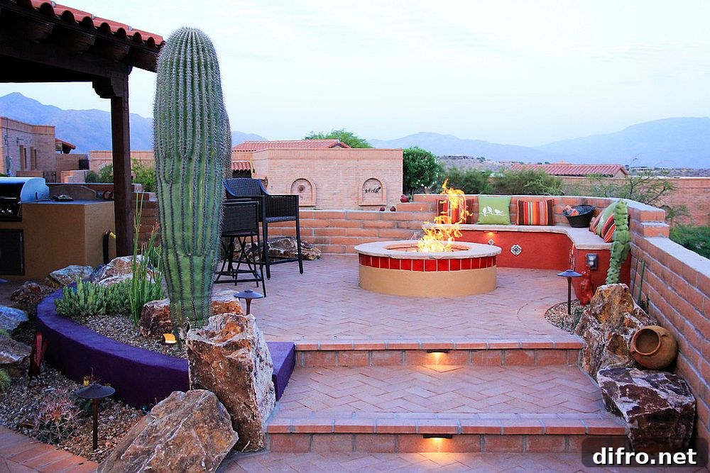 Rooftop firepit and seating