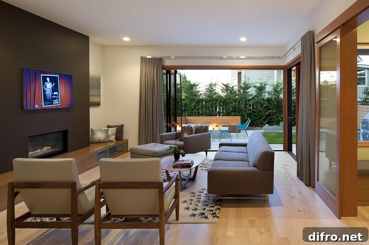 Neutral living room in brown, beige and gray