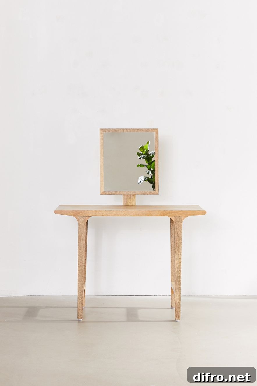 Minimalist vanity with simple lines