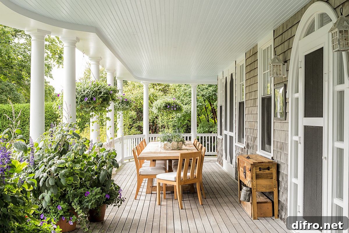 Porch dining space for safe summer gatherings