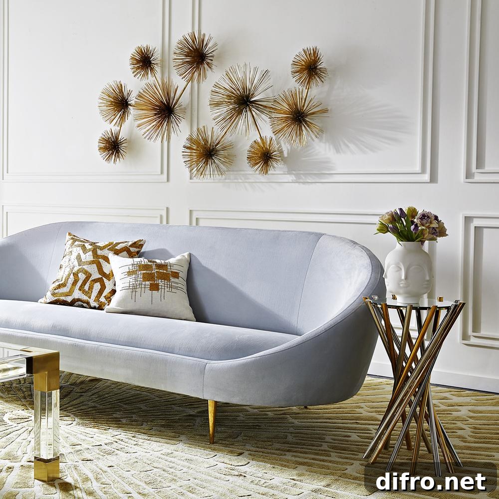 Brass urchin wall sculpture