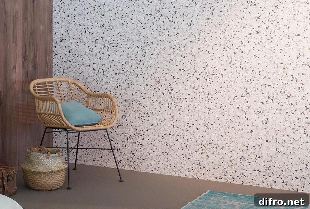 Terrazzo wall panels close-up