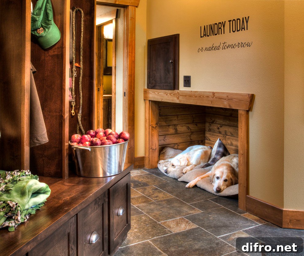 Cozy wooden puppy nook