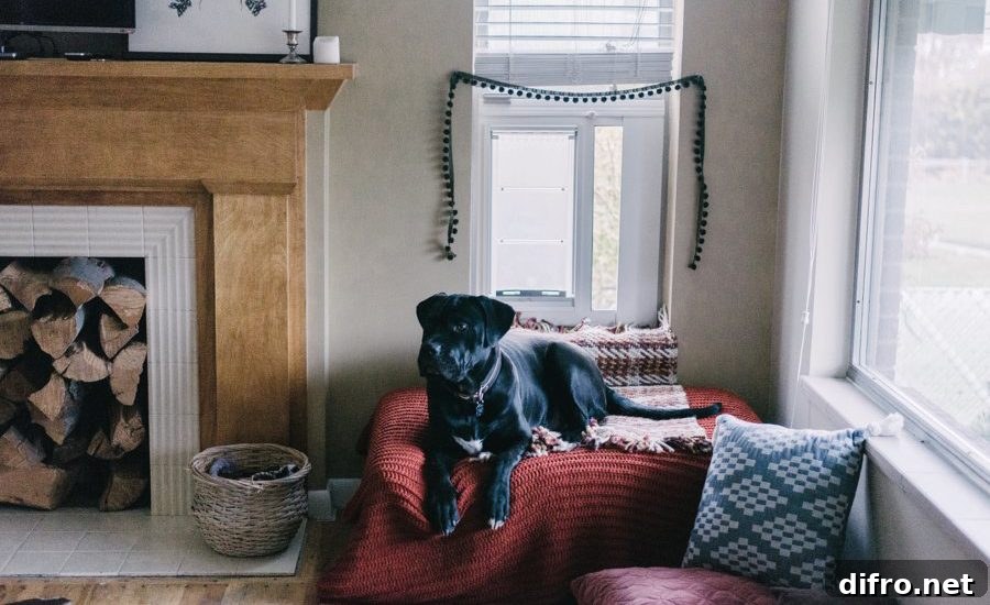 Cozy dog nook in a corner