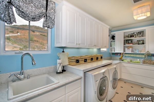 A deep sink makes for a more ergonomic laundry room design