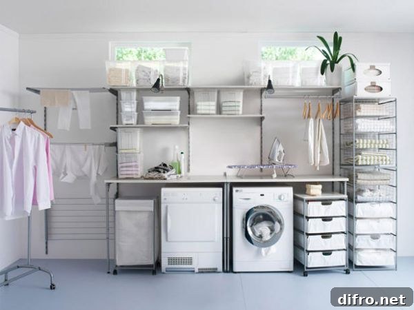 Use sleek shelves to create an airy space
