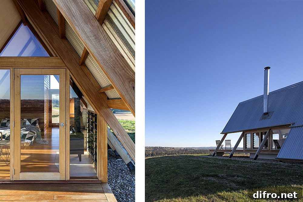 Locally sourced Australian hardwoods used for construction of the A-frame
