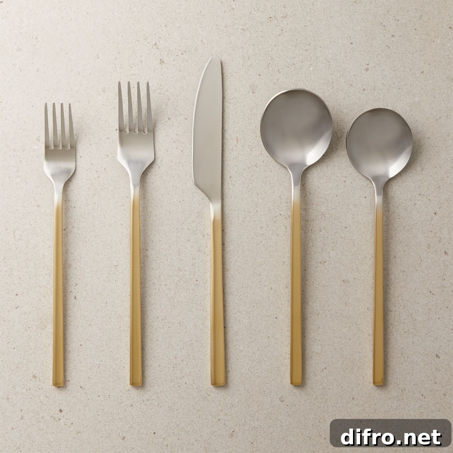 Two-toned flatware with a fade effect
