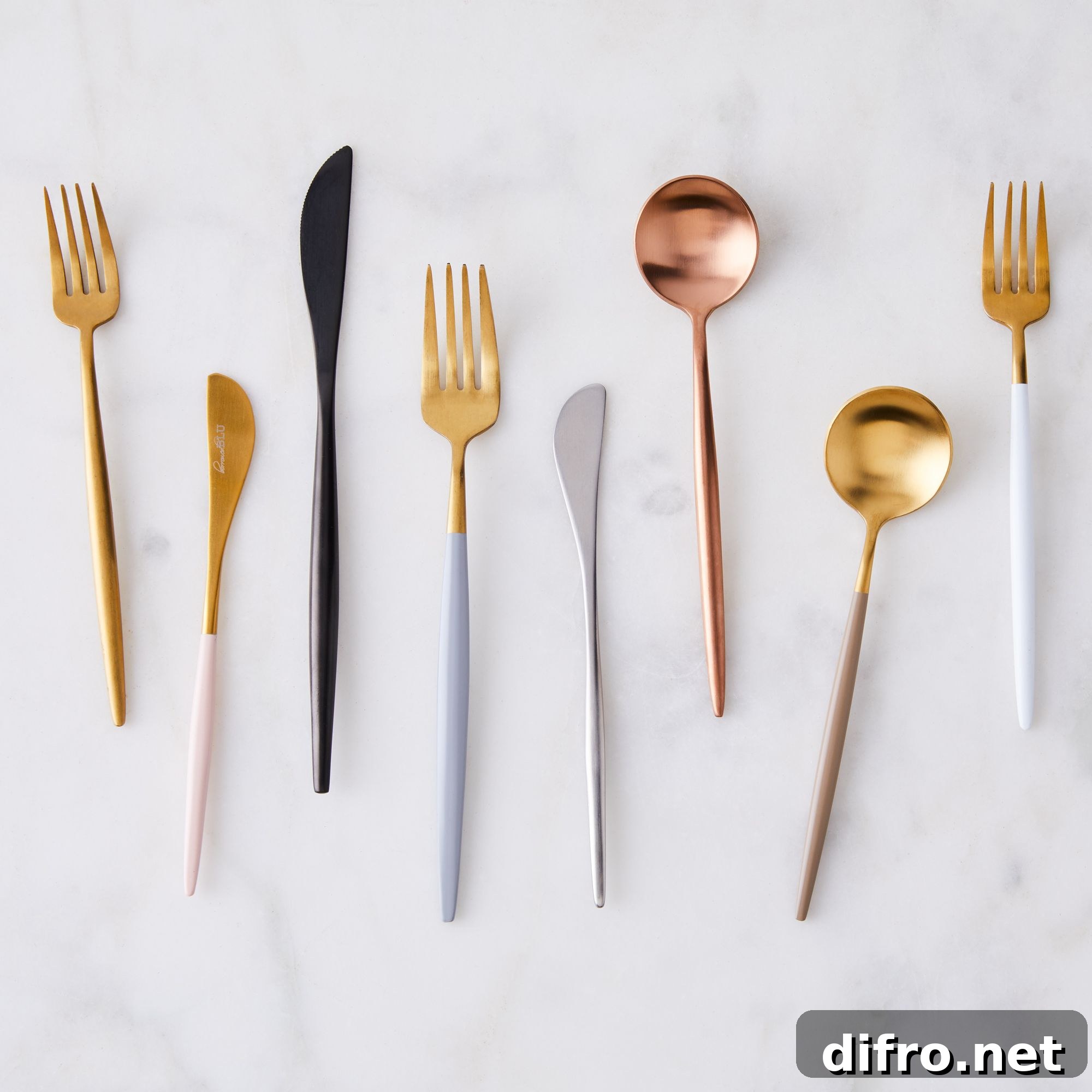 Modern flatware with a pointed handle
