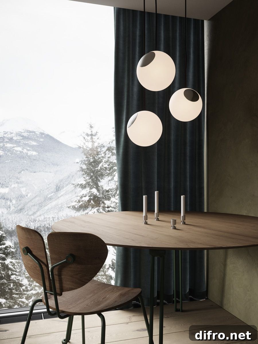 Wooden elements connecting chair and dining table